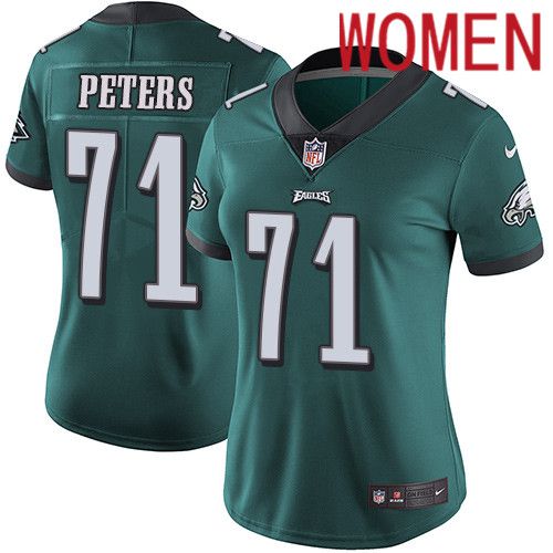 Women Philadelphia Eagles 71 Jason Peters Nike Midnight Green Vapor Limited NFL Jersey